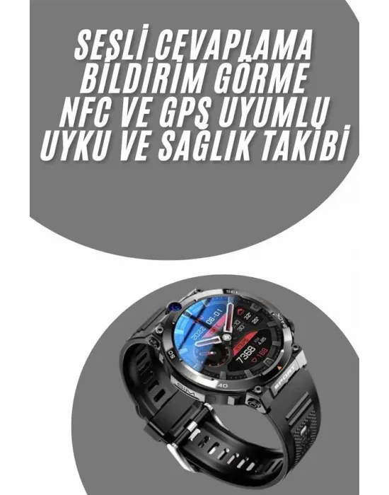 Akıllı Saat Yeni Model Sesli Asistan Bildirim Görme Bluetooth Bağlantılı Müzik Dinleme