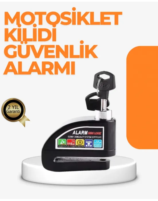 Alarm Sensörlü Disk Kilidi Motosiklet Scooter Bisiklet Güvenlik