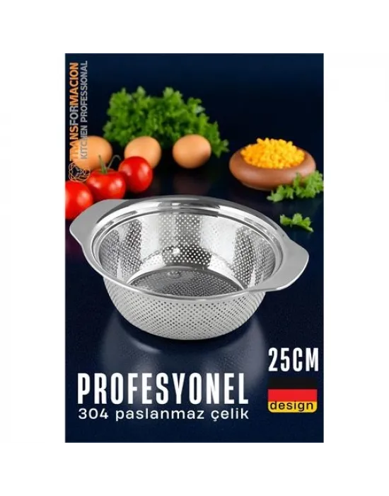 Alman Tip Kevgir - 304 Paslanmaz Çelik Profesyonel Süzgeç 25 Cm 721833
