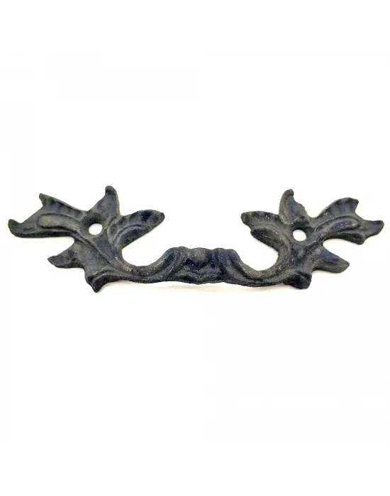 Antika Tarz Dekoratif Pirinç Çiçek Kapı Kulbu - 30x110 Mm, Oksit