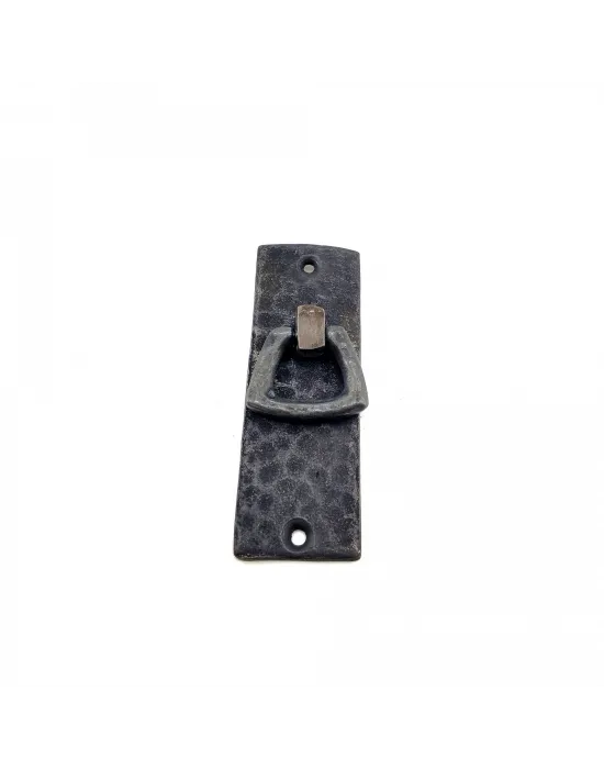 Antika Tarz Dekoratif Pirinç Dik Dövme Mobilya Kulbu - 90x31 Mm, Oksit