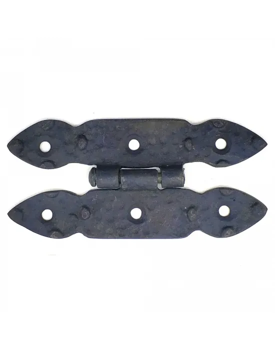 Antika Tarz Dekoratif Pirinç Düğmeli Menteşe - 117x57 Mm, Oksit