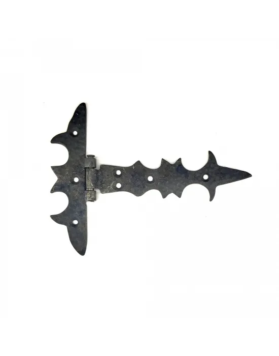 Antika Tarz Dekoratif Pirinç Kuyruklu Lale Menteşe - 147x193 Mm, Oksit