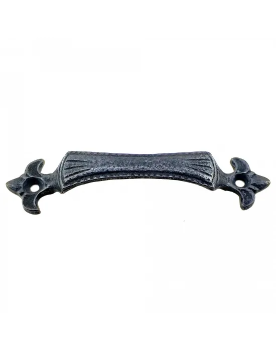 Antika Tarz Dekoratif Pirinç Lale Mobilya Kulbu - 27x115 Mm, Oksit