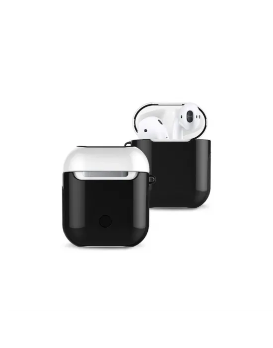 Apple Airpods 2 (2.nesil) 3in1 Kılıf - Siyah-beyaz