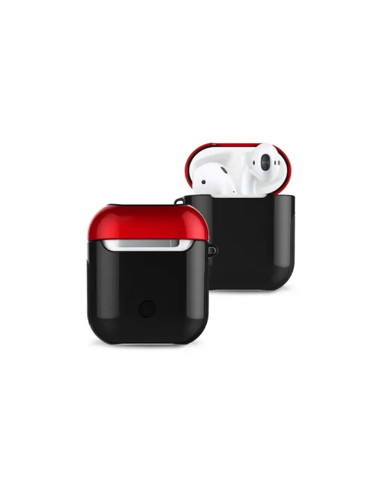 Apple Airpods 2 (2.nesil) 3in1 Kılıf - Siyah-kırmızı
