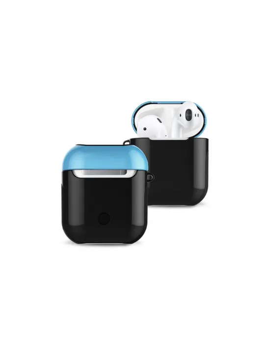 Apple Airpods 2 (2.nesil) 3in1 Kılıf - Siyah-mavi