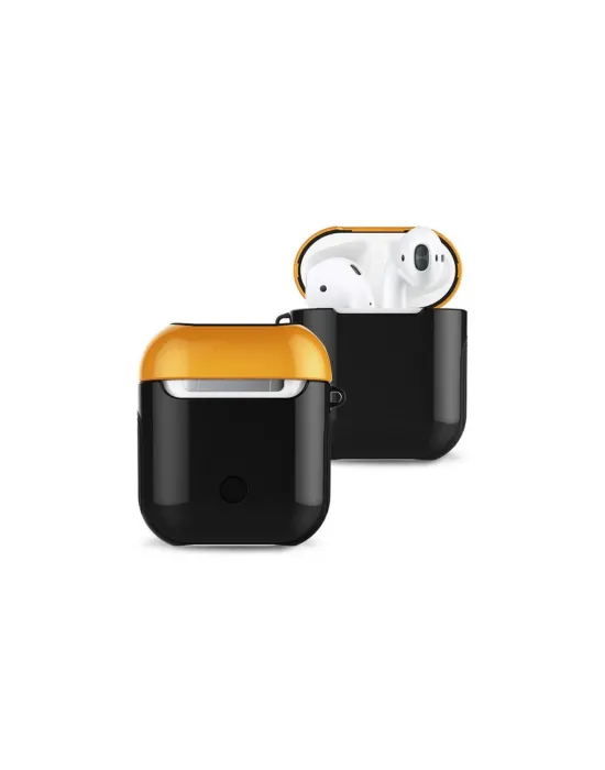 Apple Airpods 2 (2.nesil) 3in1 Kılıf - Siyah-sarı