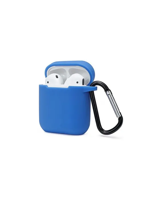 Apple Airpods 2 (2.nesil) Sert Silikon Kılıf - Mavi