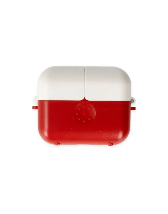 Apple Airpods 3 (3.nesil) Basmalı Kılıf - Kırmızı-beyaz