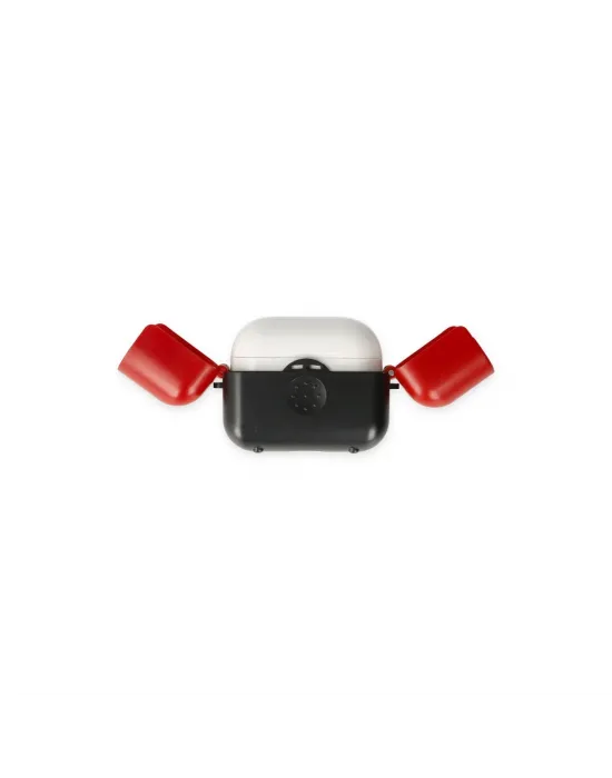 Apple Airpods 3 (3.nesil) Basmalı Kılıf - Siyah-kırmızı