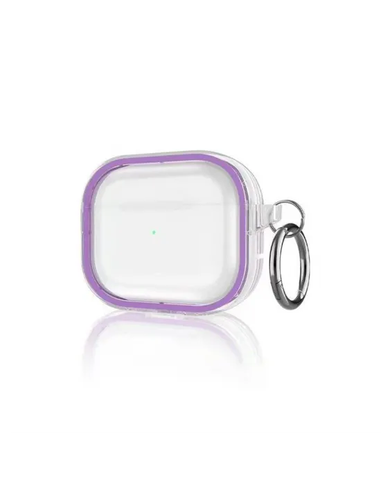 Apple Airpods Pro 2 (2.nesil) Shiny Şeffaf Kılıf - Mor