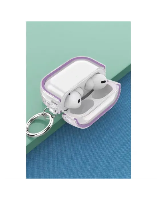Apple Airpods Pro 2 (2.nesil) Shiny Şeffaf Kılıf - Siyah