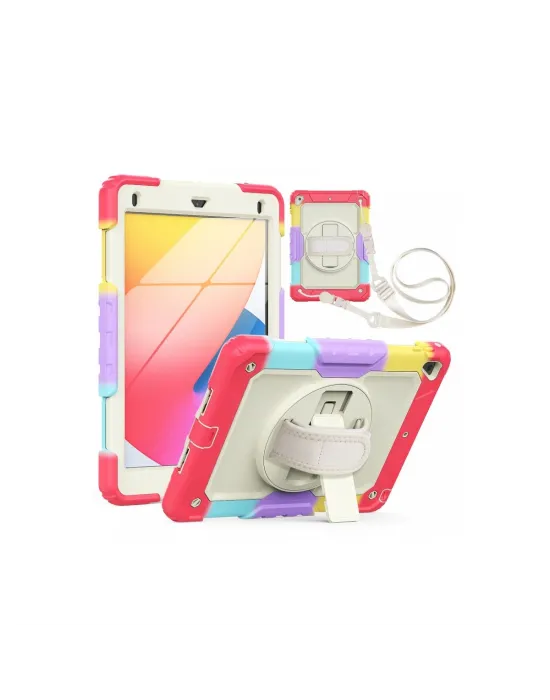 Apple İpad 5 Air 9.7 Kılıf Tablet Rainbow Kapak - Kırmızı