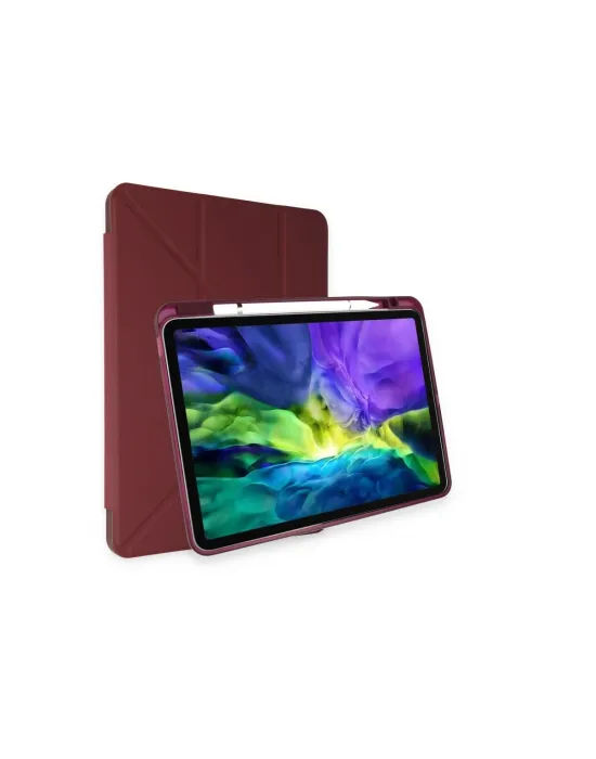 Apple İpad Air 4 10.9 Kılıf Kalemlikli Mars Tablet Kılıfı - Mürdüm