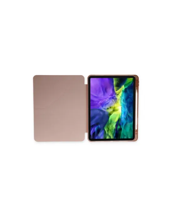 Apple İpad Pro 11 (2024) Kılıf Kalemlikli Mars Tablet Kılıfı - Rose Gold