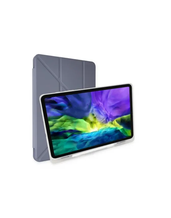 Apple İpad Pro 12.9 (2021) Kılıf Kalemlikli Mars Tablet Kılıfı - Lavender