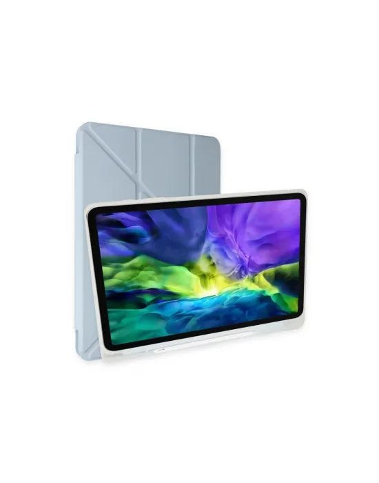 Apple İpad Pro 12.9 (2021) Kılıf Kalemlikli Mars Tablet Kılıfı - Mavi