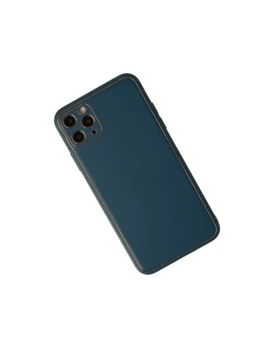 Apple İphone 11 Pro Kılıf Coco Deri Silikon Kapak - Mavi
