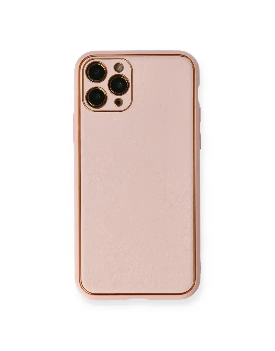 Apple İphone 11 Pro Kılıf Coco Deri Silikon Kapak - Pembe