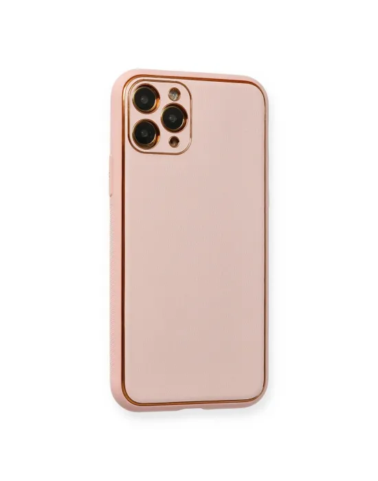 Apple İphone 11 Pro Kılıf Coco Deri Silikon Kapak - Pembe