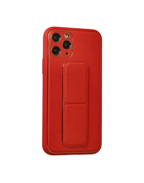 Apple İphone 11 Pro Kılıf Coco Deri Standlı Kapak - Kırmızı