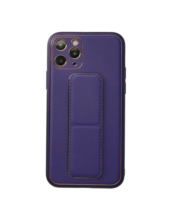 Apple İphone 11 Pro Kılıf Coco Deri Standlı Kapak - Mor