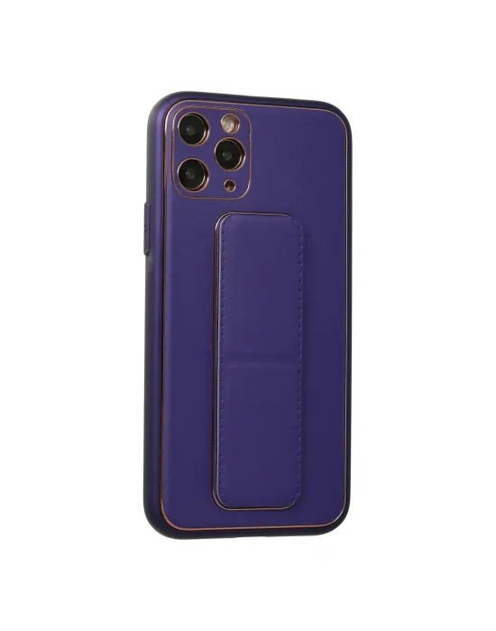 Apple İphone 11 Pro Kılıf Coco Deri Standlı Kapak - Mor