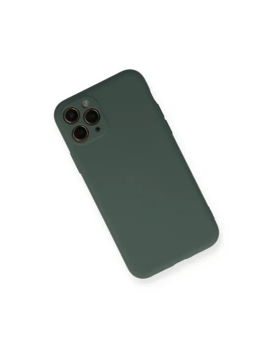 Apple İphone 11 Pro Kılıf Nano İçi Kadife Silikon - Koyu Yeşil