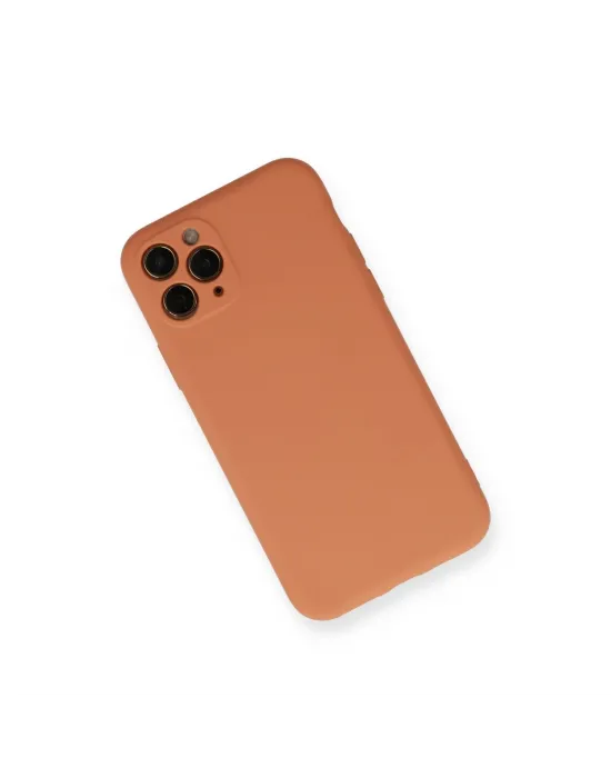 Apple İphone 11 Pro Kılıf Nano İçi Kadife Silikon - Mat Turuncu