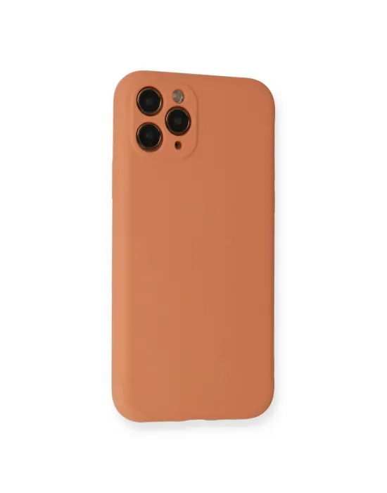 Apple İphone 11 Pro Kılıf Nano İçi Kadife Silikon - Mat Turuncu