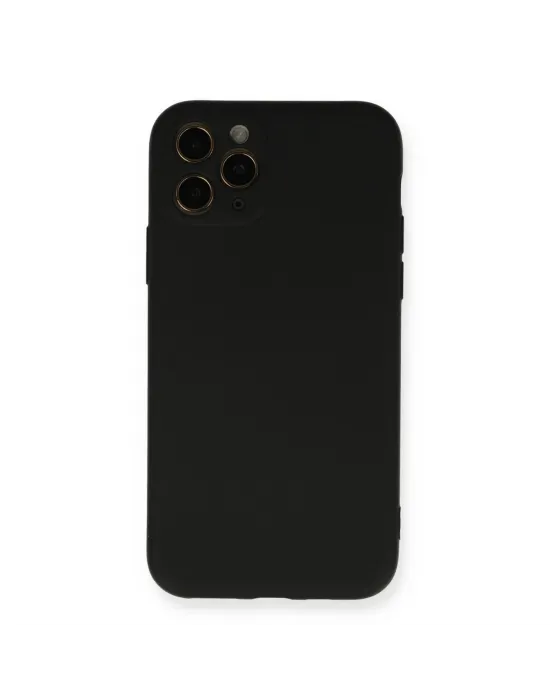 Apple İphone 11 Pro Kılıf Nano İçi Kadife Silikon - Siyah