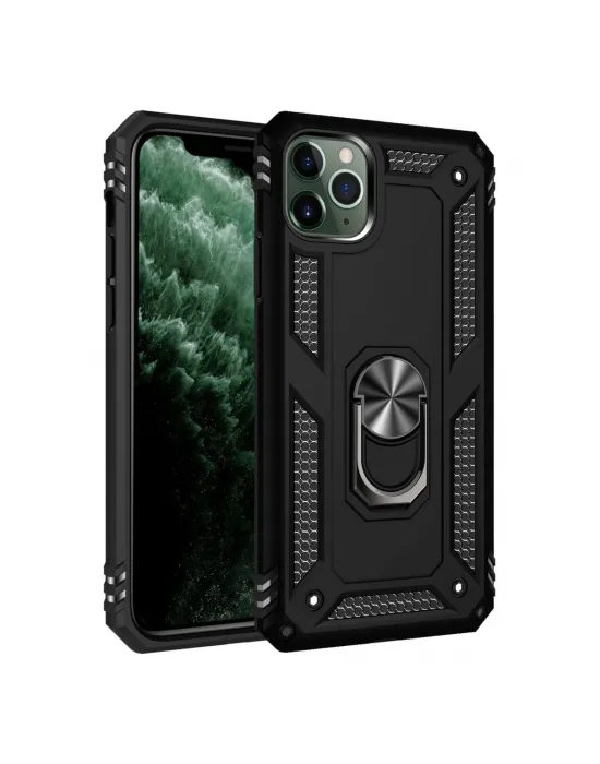 Apple İphone 11 Pro Kılıf Sofya Yüzüklü Silikon Kapak - Siyah
