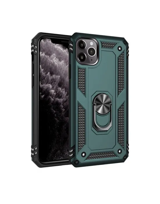Apple İphone 11 Pro Kılıf Sofya Yüzüklü Silikon Kapak - Yeşil