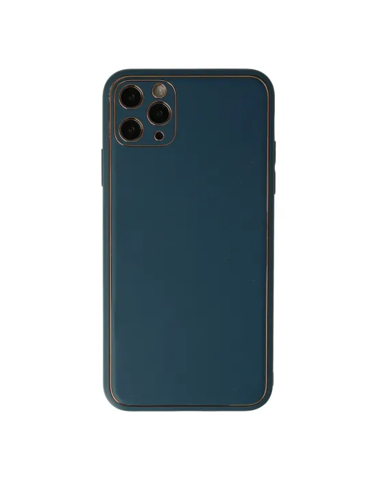 Apple İphone 11 Pro Max Kılıf Coco Deri Silikon Kapak - Mavi