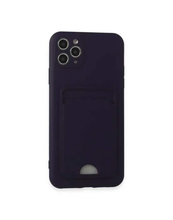 Apple İphone 11 Pro Max Kılıf Kelvin Kartvizitli Silikon - Derin Mor