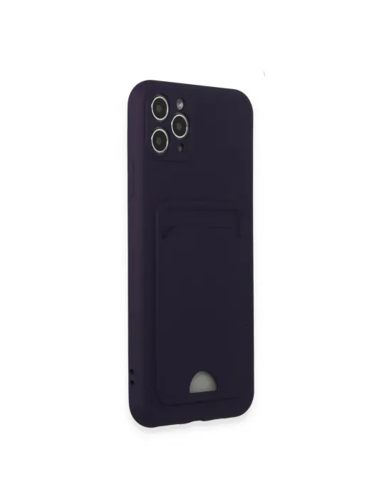 Apple İphone 11 Pro Max Kılıf Kelvin Kartvizitli Silikon - Derin Mor