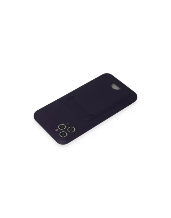 Apple İphone 11 Pro Max Kılıf Kelvin Kartvizitli Silikon - Derin Mor
