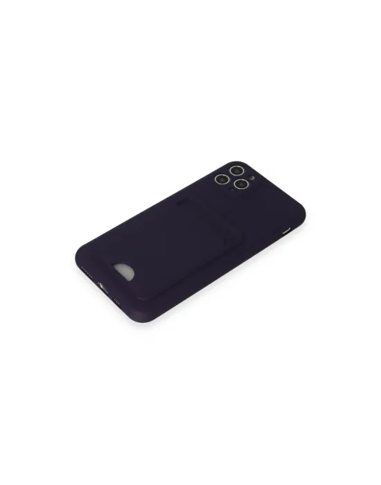 Apple İphone 11 Pro Max Kılıf Kelvin Kartvizitli Silikon - Derin Mor