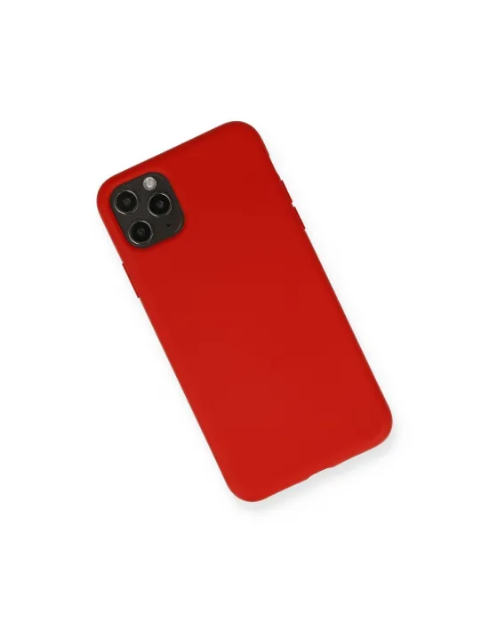 Apple İphone 11 Pro Max Kılıf Nano İçi Kadife Silikon - Kırmızı