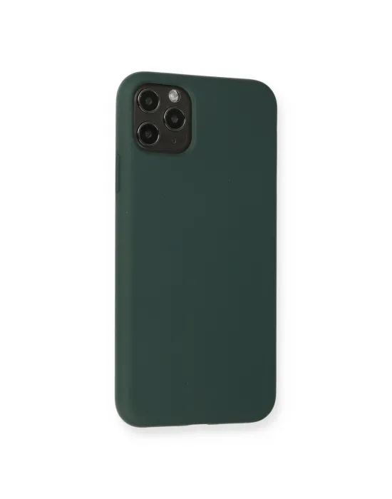 Apple İphone 11 Pro Max Kılıf Nano İçi Kadife Silikon - Koyu Yeşil