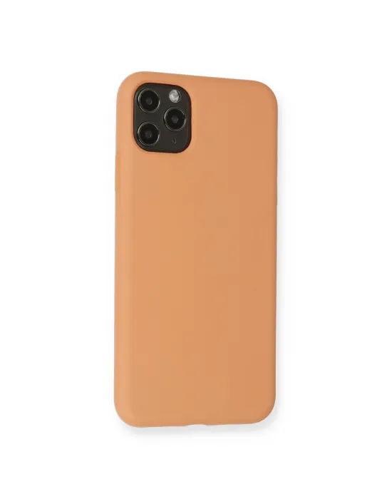 Apple İphone 11 Pro Max Kılıf Nano İçi Kadife Silikon - Mat Turuncu