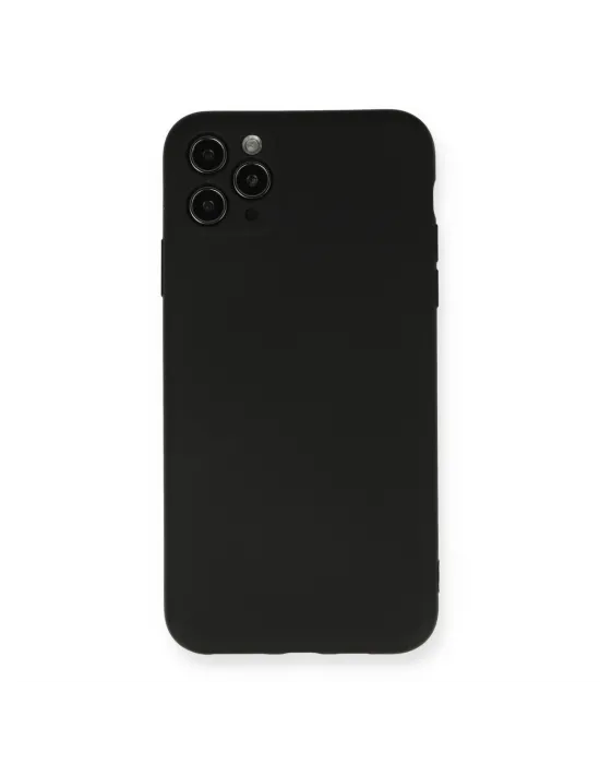 Apple İphone 11 Pro Max Kılıf Nano İçi Kadife Silikon - Siyah