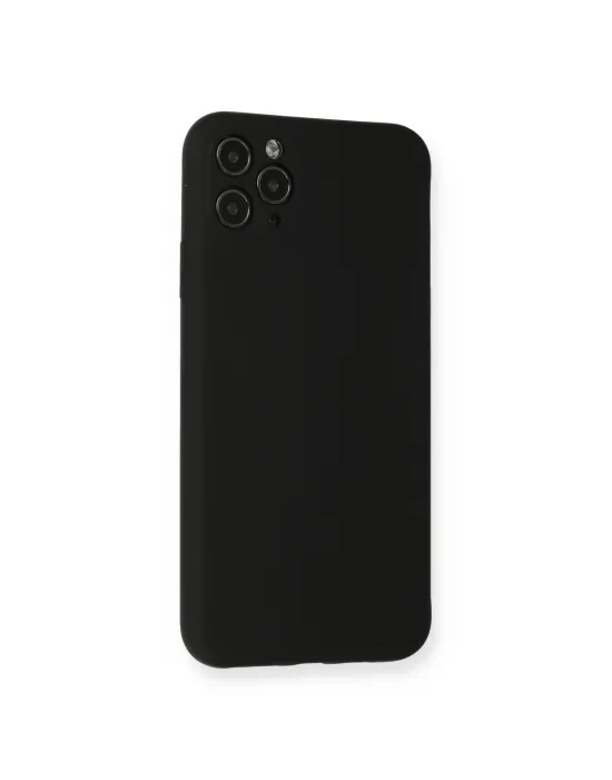 Apple İphone 11 Pro Max Kılıf Nano İçi Kadife Silikon - Siyah