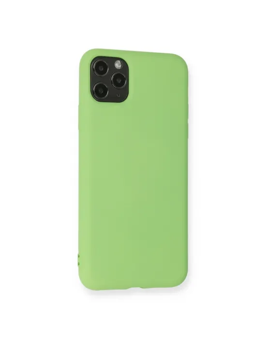 Apple İphone 11 Pro Max Kılıf Nano İçi Kadife Silikon - Yeşil