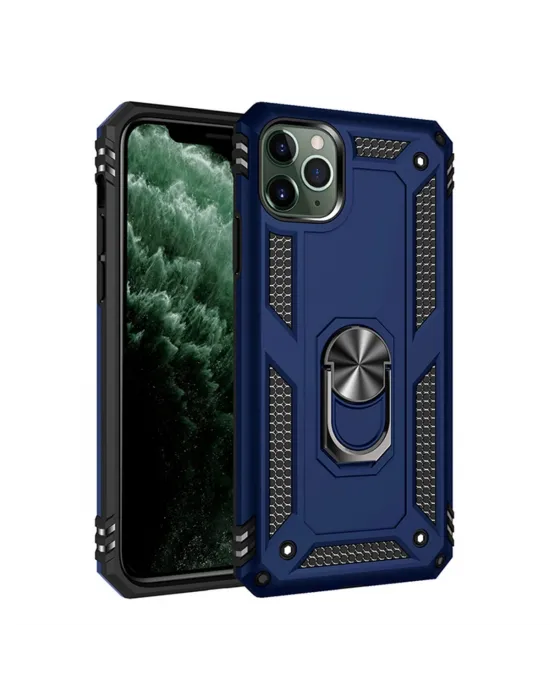 Apple İphone 11 Pro Max Kılıf Sofya Yüzüklü Silikon Kapak - Lacivert