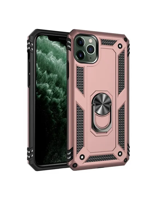 Apple İphone 11 Pro Max Kılıf Sofya Yüzüklü Silikon Kapak - Rose