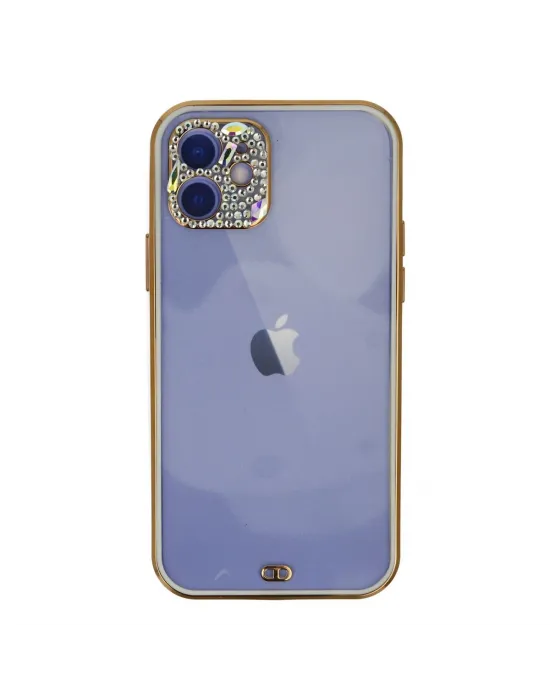 Apple İphone 12 Kılıf Liva Taşlı Silikon - Beyaz