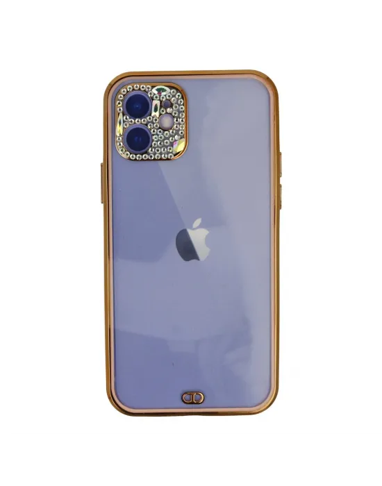 Apple İphone 12 Kılıf Liva Taşlı Silikon - Pembe