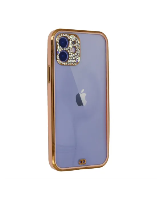 Apple İphone 12 Kılıf Liva Taşlı Silikon - Pembe